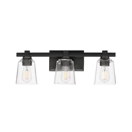 Maxim Lighting Cubos 3-Light Bath Vanity, Black 21383CLBK